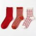 Chinese New Year Zodiac Red Socks - 3 Pairs, Size 34-39, Fashionable & Warm Cotton Women's Socks - Buy Online on GoSupps.com