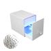 ANGNYA Nail Drill Bit Holder Dust Proof Nail Polish Head Storage Box with Blue UV Light 48 Slots Stand Display Organizer Nail Drill Grinding Bit Case for Home Use Nail Salon White