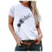 Golatcr Women Tops V/O cutout Flower sheet sleeves T-shirt summer causal tunic printed ladies t-shirt white t-shirt women loose women top sexy party blouses women summer elegant white 3xl