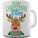 Berry Prints 11 OZ Personalised Christmas Reindeer Sweate Coffee Mugs for Tea Hot Chocolate - Ceramic Cups for Valentine Birthday Gift Home and Office
