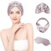 Silk Sleep Gift Set for Women - Mulberry Silk Eye Mask Bonnet & Headband | Improve Sleep & Protect Hair (Purple - Buy Online on GoSupps.com