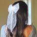 Jeairts Bridal White Tulle Bow Veil with Pearl Wedding Hair Piece - Bachelorette Party Hair Accessory for Women and Girls - Buy Online on GoSupps.com