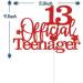 Tenhaisi Gilttery Red 13 Ofiicial Teenager Cake Topper Happy 13 Teenager Birthday Cake Topper Cheers to 13 Years Decoration - Buy Online on GoSupps.com