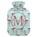 Individual Christmas flamingo-snow heat bottle with reference personalized hot water bottles for pain relief individual water heating pillows feet and bed warmers for women girls 1 l