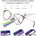 Hunsquer Blue Light Blocking Glasses - Retro Round Computer Reading Fashion Glasses (2020 Black+Douhua) - 135mm - Buy Online on GoSupps.com