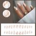 Justotry 24 Pcs Gold Wavy Short Stiletto False Nails - White French Press On Nails with Nail Glue for Women's Nail Art - Buy Online on GoSupps.com