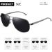 Joopin Al-Mg Metal Frame Polarised Sunglasses | UV Protection Double Bridge Aviation Sunglasses for Men Women | Driving Sun Glasses A03-gun Frame Black Lens - Buy Online on GoSupps.com