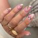 Square False Nails Short 24Pcs Rainbow Swirl Fake Nails Cute Press on Nails Squoval Glitter Swirl Nail Tips with Nail Glue Pastel Stick on Nails for Women Girls Nail Art (#XH) Rainbow Short 29 Piece Set