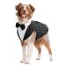 Dog Smoking suit dog suit with fly costume striped gentleman dog wedding celebration suit pet clothing shirt formal suit for puppy dogs (strip l) l (1 Pack) streak