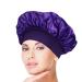 Satin Hair Drying Towel Satin Hair Towel Wrap Hair Poping Towel Satin Hair Towel for Women Anti-Frizz Satin Towel Protective Hair Turban Wrap for Most Hair Types Purple