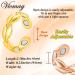 Vicmag 2PCS Copper Rings for Women 7X Magnetic 99.99% Solid Pure Copper Adjustable with Gift Box - Gold & Rose Gold Leaf Design - Buy Online on GoSupps.com