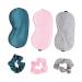 NOLITOY Eye Mask Hair Ring Airplane Travel Kits for Women Travel Sleep Eyemasks Eye m Asks Hair Ties for Guys Blackout Eye Cover Eyepatch for Adults Night Silk Scarf Multifunction Man
