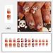 24 Pcs Fall Press on Nails - Orange Glitter Short Square Fake Nails for Thanksgiving | Glossy Full Cover Autumn Leaf & Pumpkin Design - Perfect DIY Nail Art for Women - Buy Online on GoSupps.com