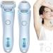 Elorixa Shaver Elorixa The Smooth Shave Pro Beauty Glide Pro Shaver Silk Glide Razor 2 in 1 Elegance Portable Electric Shaver Razors for Women Men 6.5 x 2.0 x 1.3 Inch Blue