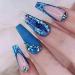 Aflytep Blue French Wearable Nails Wearable Press on Nails False Nail Tips Full Cover Nail Tips Art Finished Nails - Buy Online on GoSupps.com
