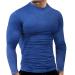 Mens Workout Compression T-shirts Long Sleeve Muscle Slim Fit Quick Drying Bottoming Tops Elastic Athletic Gym Tee 01*a Medium