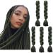 SEGO 5 Packs Braid Extensions 24 Inch Crochet Afro Synthetic Hair Braiding Hair Braiding Dark Green