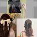 Inilbran Boho Silk Hair Bow Rope Scrunchies Black Silky Hair Band Hair Ties Vintage Elastic Hair Bands Ropes French Bowknot Ponytail Scrunchy Hair Ties Hair Accessories for Women and Girls Headdress - Buy Online on GoSupps.com