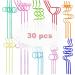 30 Pcs Crazy Straws Reusable Silly Colorful Drinking Straws Creative Bar Straws Twirly Straws Colorful Fun Varied Twists Straws Loop Curly Swirly Straw for Kids Adults Birthday Wedding Cocktail Decor - Buy Online on GoSupps.com