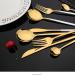 24pcs Colorful Dinnerware Set Stainless Steel Cutlery Kitchen Mirror Gold Tableware Knife Fork Spoon Dinner