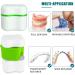 Hongecb Prosthesis Box - Denture Case & Orthodontic Container for Teeth Storage & Cleaning | 2 Braces + 2 Cleaning Brushes - Green & Pink - Buy Online on GoSupps.com