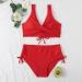 Women Back Plus Size Bikini Sets Crossover Padded Two-Piece Bathing Suits Swimsuit Beach Swimwear High Leg G String Swimming Costume 6650-mgkdg-b-red XL - Buy Online on GoSupps.com