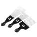 3Pcs Afro Combs Professional Metal African American Hair Comb for Hairdressing Styling Tool