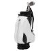 Keenso mini golf ballpoint scallery desk decoration golf gift for golfers new pen holder with golf club and clock new golf gifts (black and white)
