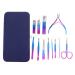 FRCOLOR 1 Set Nail Set Travel Nail Clippers Pedicure Tools Stainless Steel Set Eyebrow Remover Dead Skin Push Pedicure Care Tools Pu Leather Colorful Manicure Trimmer Set Nail Trimmer Flat