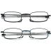 Kokobin Foldable Reading Glasses 2 Pack - Stainless Steel Anti-Blue Light 2.5 Magnification for Men & Women - Includes Hard Case - Buy Online on GoSupps.com