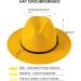 HUDANHUWEI Women's Yellow Wide Brim Fedora Hat - Classic Felt Panama Hat with Belt Buckle - Buy Online on GoSupps.com