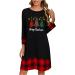 Yihaojia Womens Pullover Sweatshirt Dress for Christmas Red Wine Glass Shirts Crewneck Plaid Long Sleeve Holiday Tee Top Black#40 Medium - Buy Online on GoSupps.com