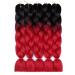 AIDUSA Ombre Braiding Hair 24 Inch 100g 5pcs Synthetic Afro Jumbo Extensions - Black to Red | Women's Hair Twist Crochet Braids - Buy Online on GoSupps.com