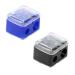 2Pcs Eyeliner Pencil Sharpeners Dual Holes Makeup Cosmetic Pencil Stainless Steel Sharpener for Large and Small Eyebrow Brow Pencils Lip Liner Catches Shavings Tool Black and Blue