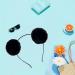 HAICN 2Pieces Pom Ball Headband Black Cute Ears Hairbands Hair Hoop Pom Pom Ball Ear Headband Holiday Party Costume Accessories for Kids Children - Buy Online on GoSupps.com