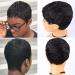 VRVogue Short Human Hair Pixie Cut Wigs for Black Women - Layered Short Black Wavy Style (1B) - Buy Online on GoSupps.com