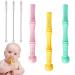 Nicein 3PCs bite tube toothing aid with 3PCs cleaning brushes |BPA-free silicone bite ring baby bite ring baby bite tube baby for baby 6-12 months sensory chewing molar toy (3PCs)