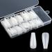 Ballerina Nails Long False Nails Coffin Fake Nails Full Cover Length 100 Pieces Artificial Fingernails Tip with Case for Nail Salons and DIY Nail Art 10 Sizes (Natural)