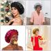 4-Piece Wide Band Satin Cap Sleep Bonnet Set for Women - Black, Wine Red, Gold, Silver - Buy Online on GoSupps.com
