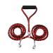 Tibapla double linen for 2 dogs healing -free dog leash reinforcement double -leased dog leash with padded handles for dogs small medium and large running training 10mm*140cm (red)