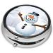 Merry Christmas Happy Snowman Mini Pill Box | 3 Compartment Travel Organizer for Medicine & Vitamins - Buy Online on GoSupps.com