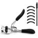 Professional Eyelash Curler with Comb and 6 Refill Pads - Mini Lash Curler for All Eye Shapes - No Pinching or Pulling - Makeup Tool for Instantly Curled Lashes - Buy Online on GoSupps.com