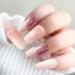 LUVADEYO 24 PCs Pink Coffin Sequins Fake Nails | Medium Length Press-On Nails with Bling Gradient & Rhinestone Design - Gorgeous Full Cover False Nails - Buy Online on GoSupps.com