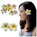 2 PCS Hawaiian Frangipani Plumeria Foam Head Flower Hair Clip - White + Pink - Buy Online on GoSupps.com
