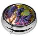 Desert Grapes Round Pill Box - 3 Compartment Portable Travel Organizer | Black | Ideal for International Shipping - Buy Online on GoSupps.com