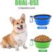 Collapsible Water Bowl for Dogs & Cats - Portable Pet Food Bowl with Carabiner (350ml) | Small Blue & Green - Buy Online on GoSupps.com