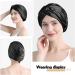 Arqumi Large Silk Hair Wrap | Double-layer Satin Bonnet for Sleeping | Adjustable Sleep Cap for Women | Black B (1PCS) - Buy Online on GoSupps.com