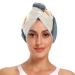 Moon Penguin Hair Towel 2 Pack Super Absorbent Hair Drying Towel Quick Dry Hair Turbans Head Towel with Button Twisty Wrap for Women Girls