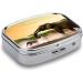 Shop Elegant Africa Elephant Print Pill Box - 2 Compartment Portable Medicine Organizer for Pocket & Purse - Buy Online on GoSupps.com