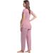 Women Maternity Pyjama Set XL Dusty Rose | Short Sleeve Tops & Long Pants | Summer Cool Moisture Wicking | Pregnancy to Postpartum Sleepwear - Buy Online on GoSupps.com